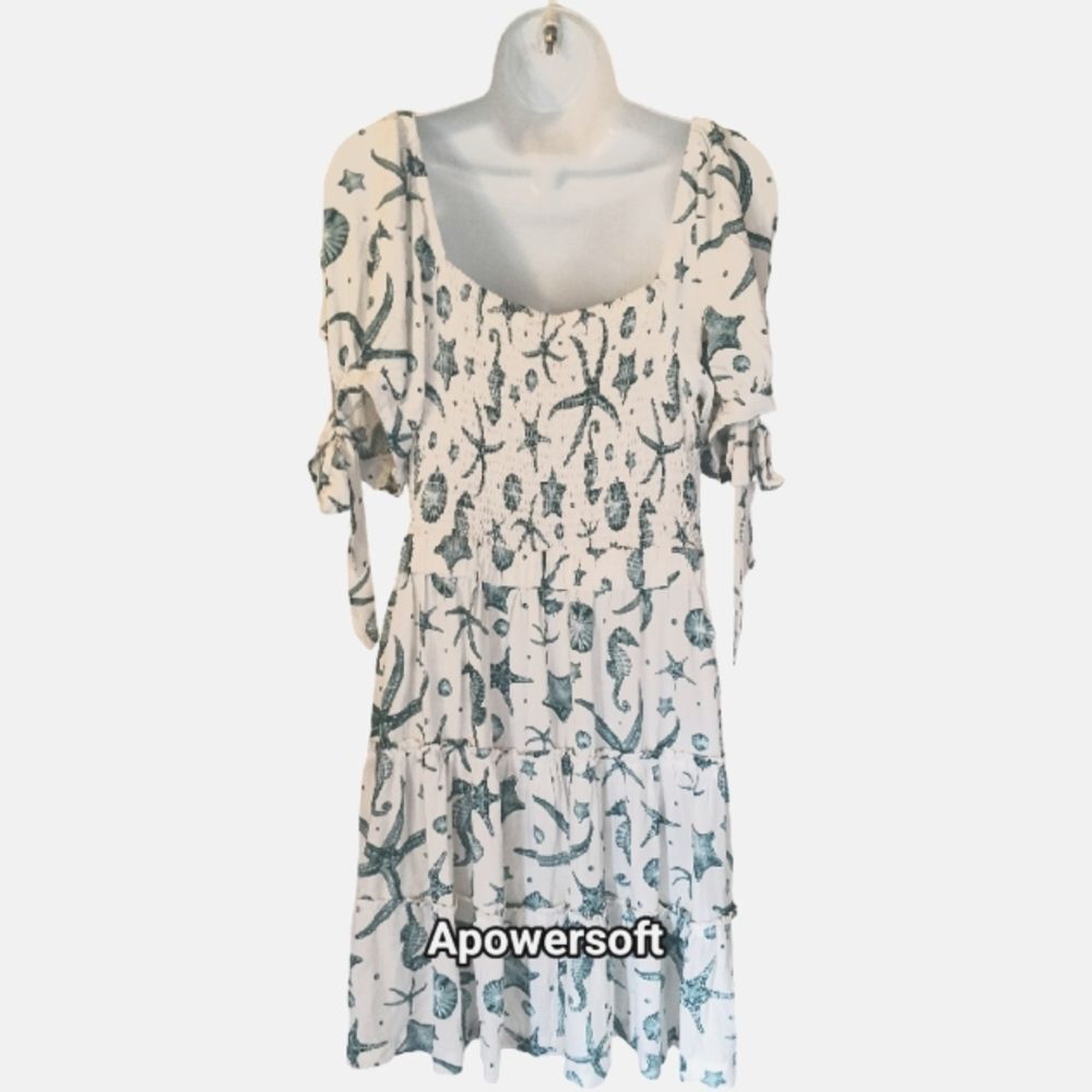 Agua Bonita Deep Sea Ocean Print Smocked Dress - Picture 2 of 4